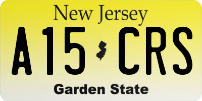 NJ license plate A15CRS