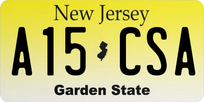 NJ license plate A15CSA