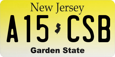 NJ license plate A15CSB