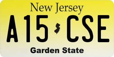 NJ license plate A15CSE