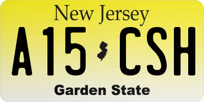 NJ license plate A15CSH