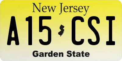 NJ license plate A15CSI