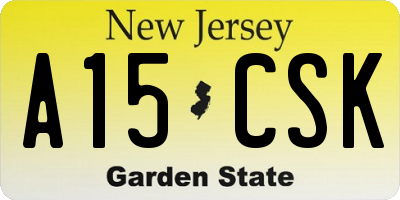 NJ license plate A15CSK