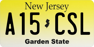 NJ license plate A15CSL