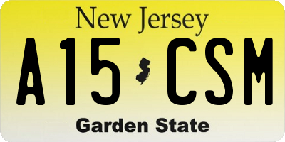 NJ license plate A15CSM
