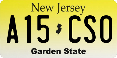 NJ license plate A15CSO