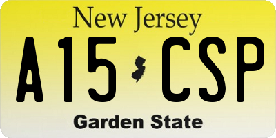NJ license plate A15CSP