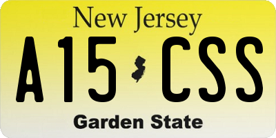 NJ license plate A15CSS