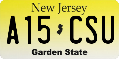 NJ license plate A15CSU