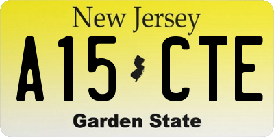 NJ license plate A15CTE