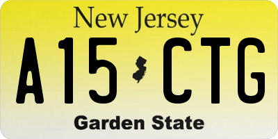 NJ license plate A15CTG