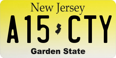 NJ license plate A15CTY