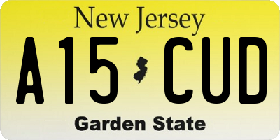 NJ license plate A15CUD