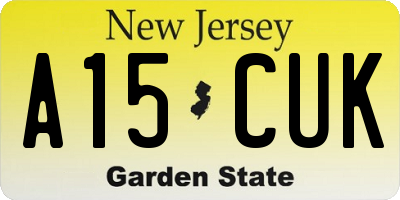 NJ license plate A15CUK