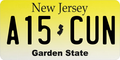 NJ license plate A15CUN