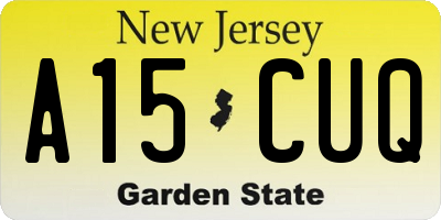 NJ license plate A15CUQ
