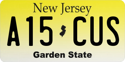 NJ license plate A15CUS