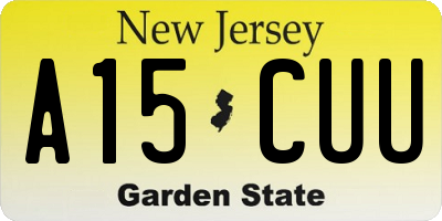 NJ license plate A15CUU