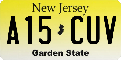 NJ license plate A15CUV