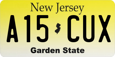 NJ license plate A15CUX