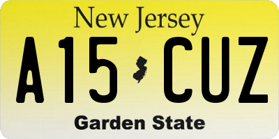 NJ license plate A15CUZ