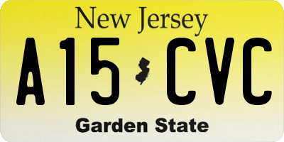 NJ license plate A15CVC