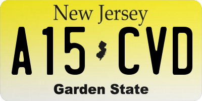NJ license plate A15CVD
