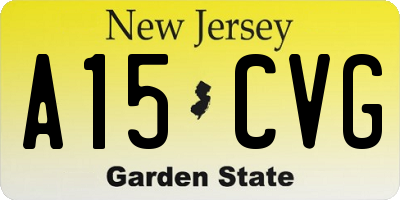 NJ license plate A15CVG