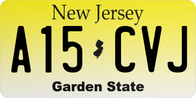 NJ license plate A15CVJ