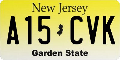 NJ license plate A15CVK