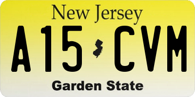NJ license plate A15CVM