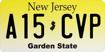 NJ license plate A15CVP