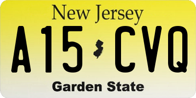 NJ license plate A15CVQ