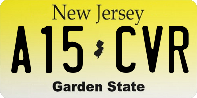 NJ license plate A15CVR