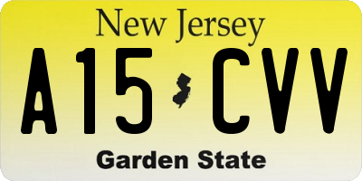 NJ license plate A15CVV