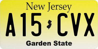 NJ license plate A15CVX