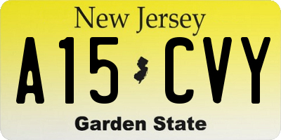 NJ license plate A15CVY