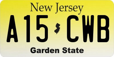 NJ license plate A15CWB