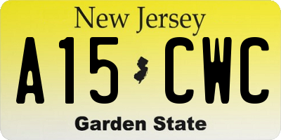 NJ license plate A15CWC