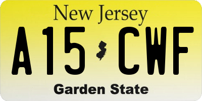 NJ license plate A15CWF