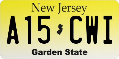 NJ license plate A15CWI