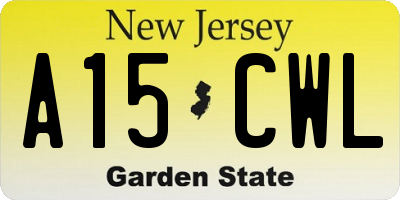 NJ license plate A15CWL