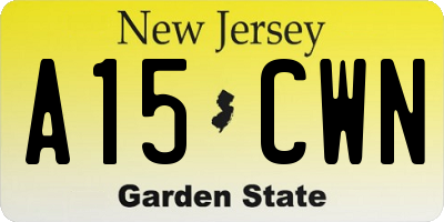 NJ license plate A15CWN