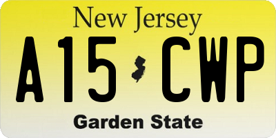 NJ license plate A15CWP
