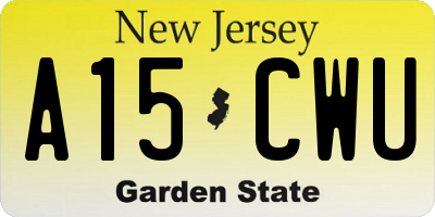 NJ license plate A15CWU