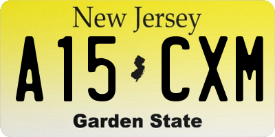 NJ license plate A15CXM