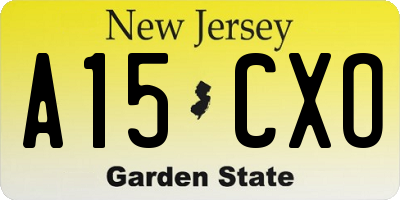 NJ license plate A15CXO