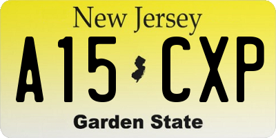 NJ license plate A15CXP