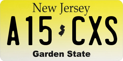 NJ license plate A15CXS