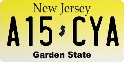 NJ license plate A15CYA